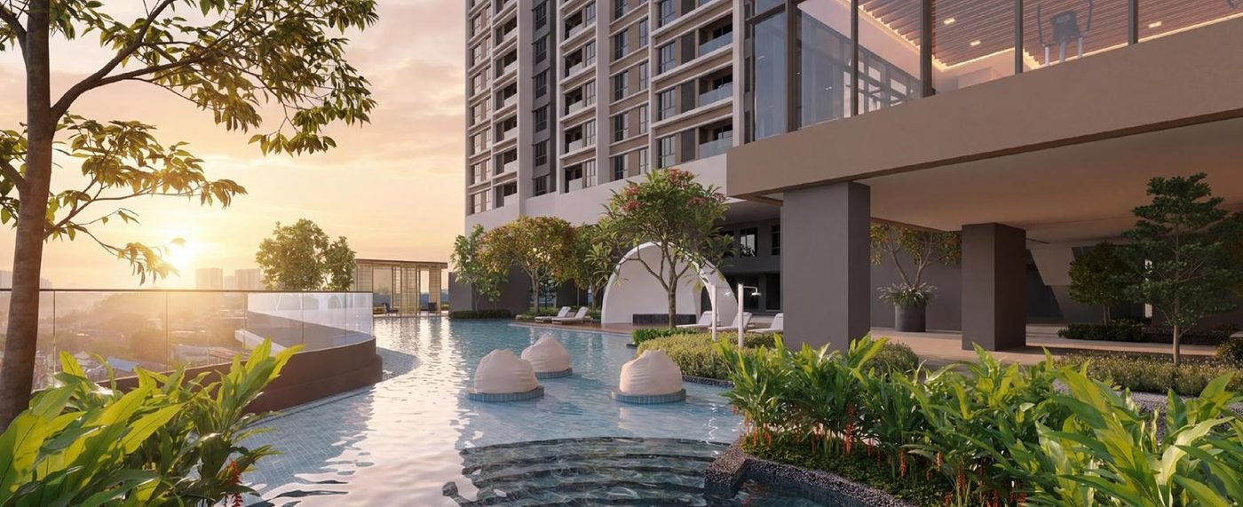 Artist's impression of the infinity pool on the Level 12 podium at Lunar Seputeh
