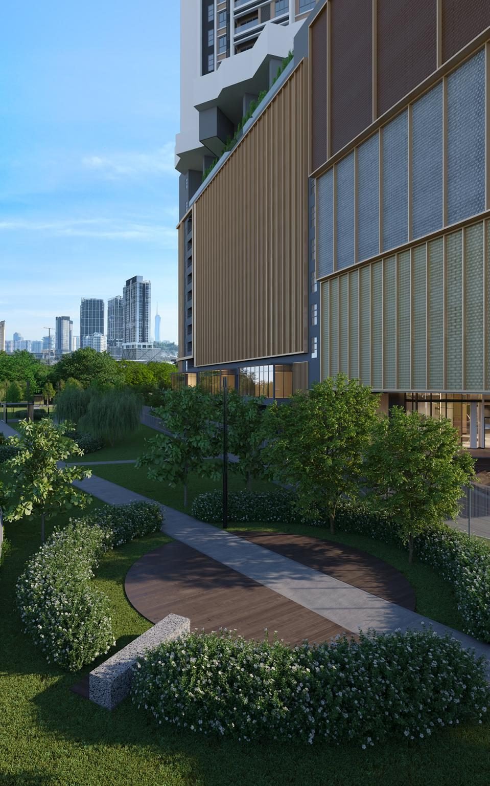 Artist's impression of the Promenade Boulevard linear park beside Lunar Seputeh